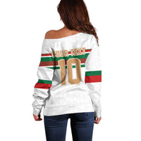 Custom Morocco Football Off Shoulder Sweater The Roar of Atlas Lions - Wonder Print Shop