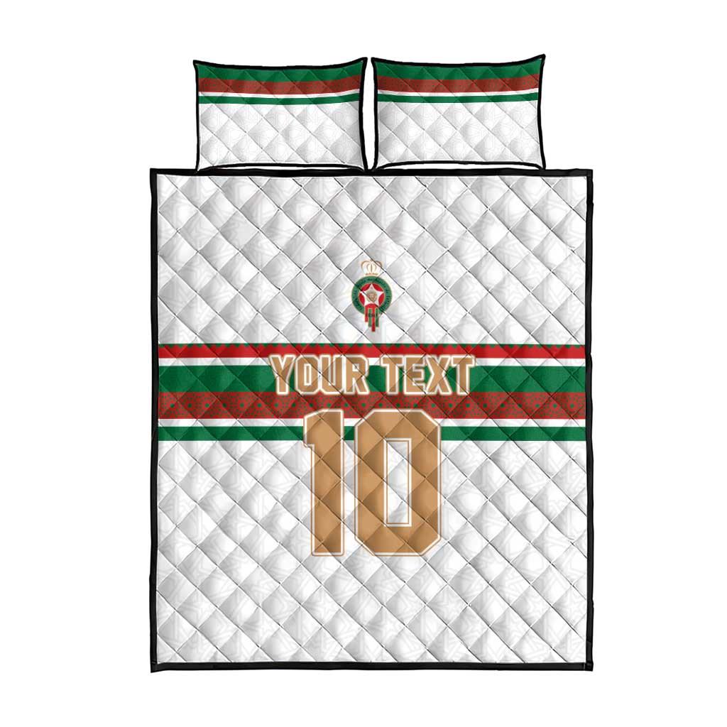Custom Morocco Football Quilt Bed Set The Roar of Atlas Lions - Wonder Print Shop