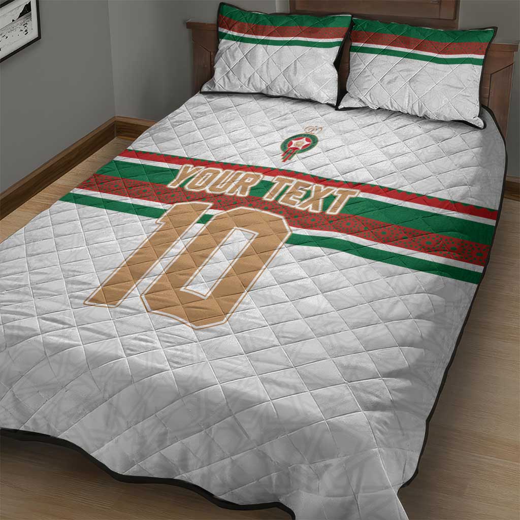 Custom Morocco Football Quilt Bed Set The Roar of Atlas Lions - Wonder Print Shop