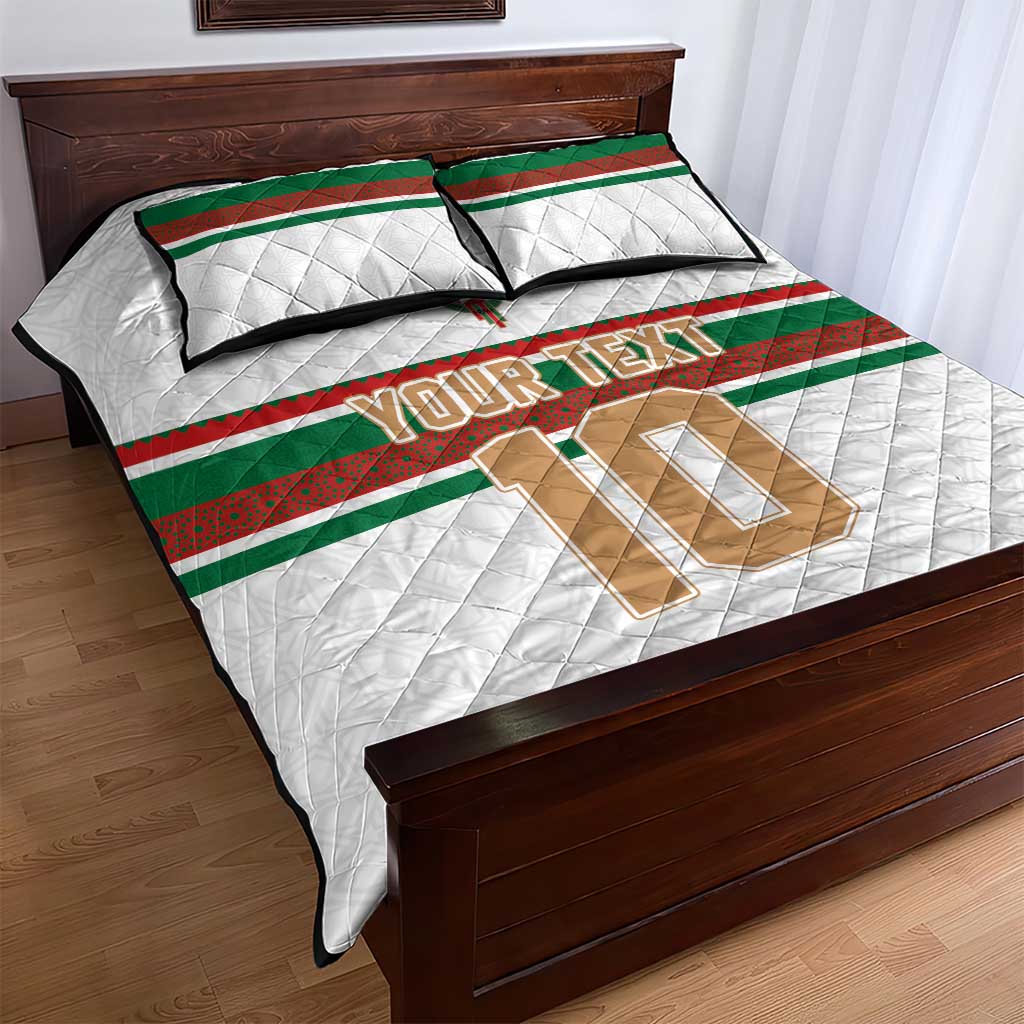 Custom Morocco Football Quilt Bed Set The Roar of Atlas Lions - Wonder Print Shop
