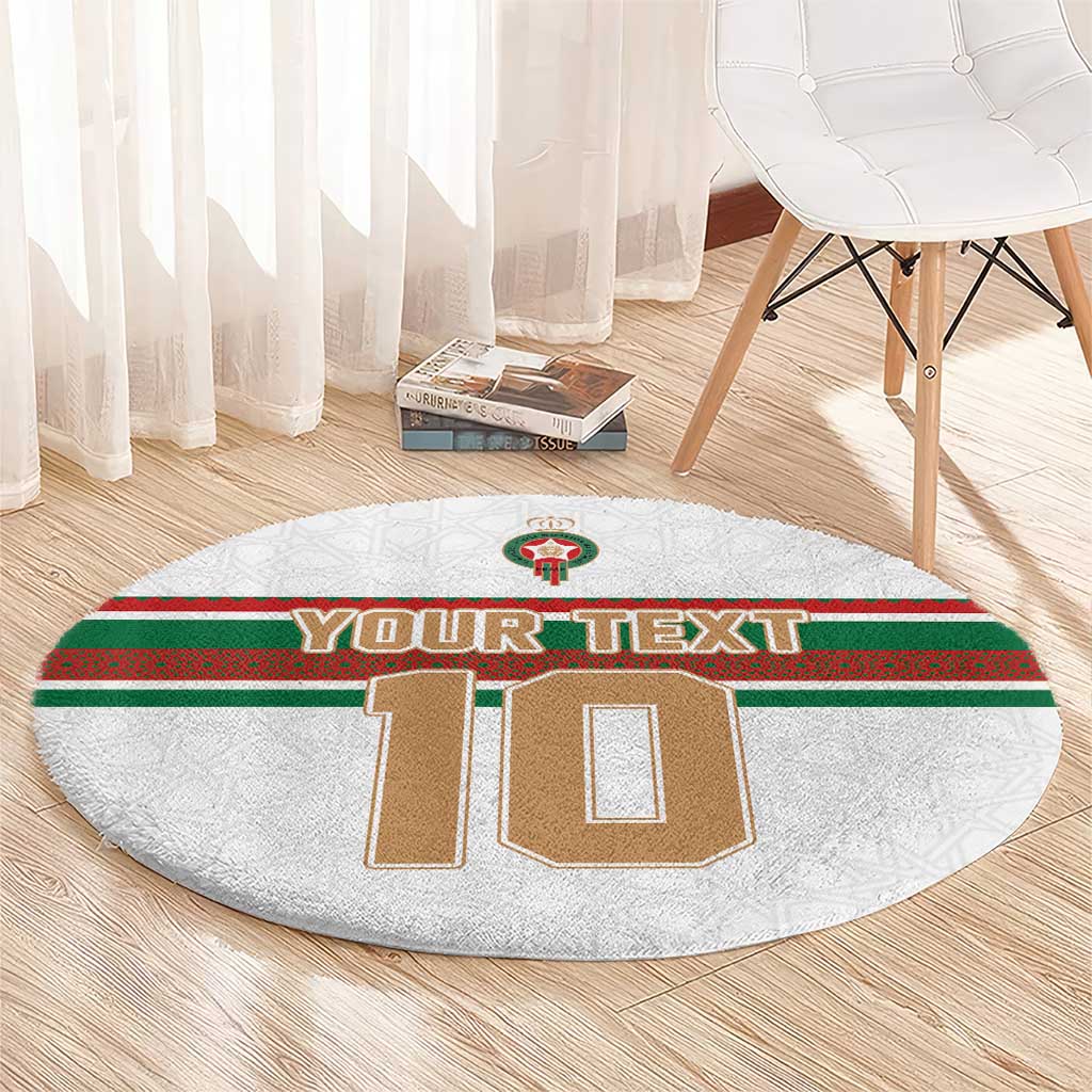 Custom Morocco Football Round Carpet The Roar of Atlas Lions