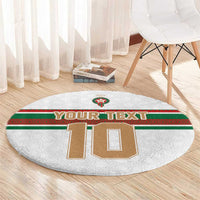 Custom Morocco Football Round Carpet The Roar of Atlas Lions