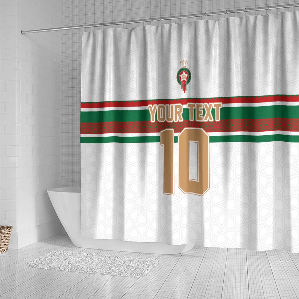 Custom Morocco Football Shower Curtain The Roar of Atlas Lions