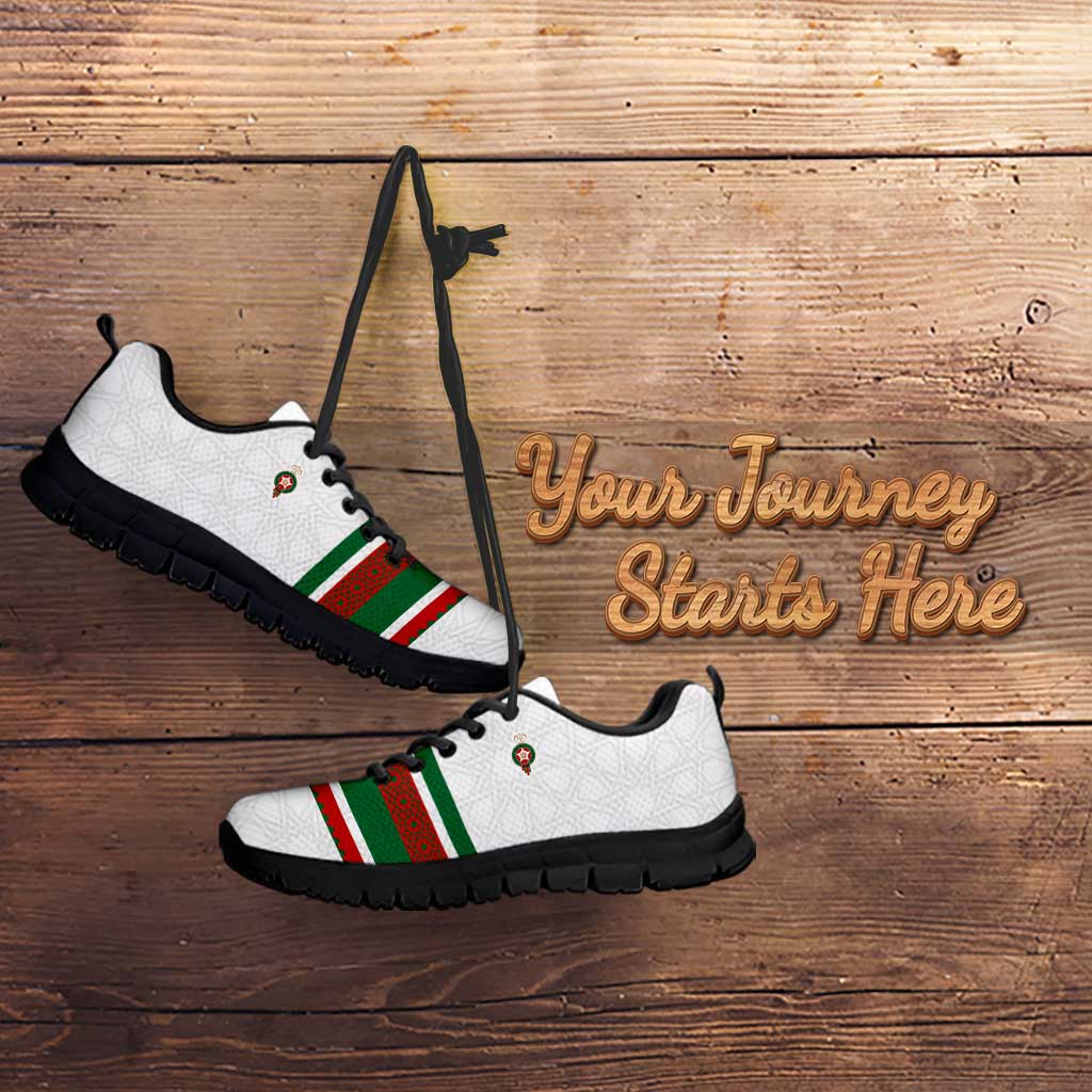 Custom Morocco Football Sneakers The Roar of Atlas Lions - Wonder Print Shop