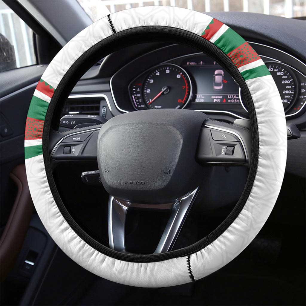 Morocco Football Steering Wheel Cover The Roar of Atlas Lions - Wonder Print Shop