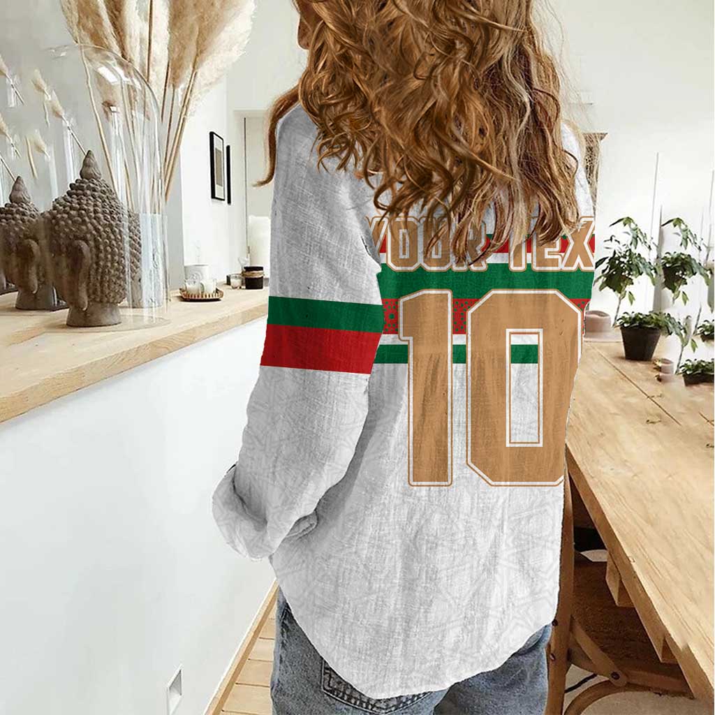 Custom Morocco Football Women Casual Shirt The Roar of Atlas Lions - Wonder Print Shop