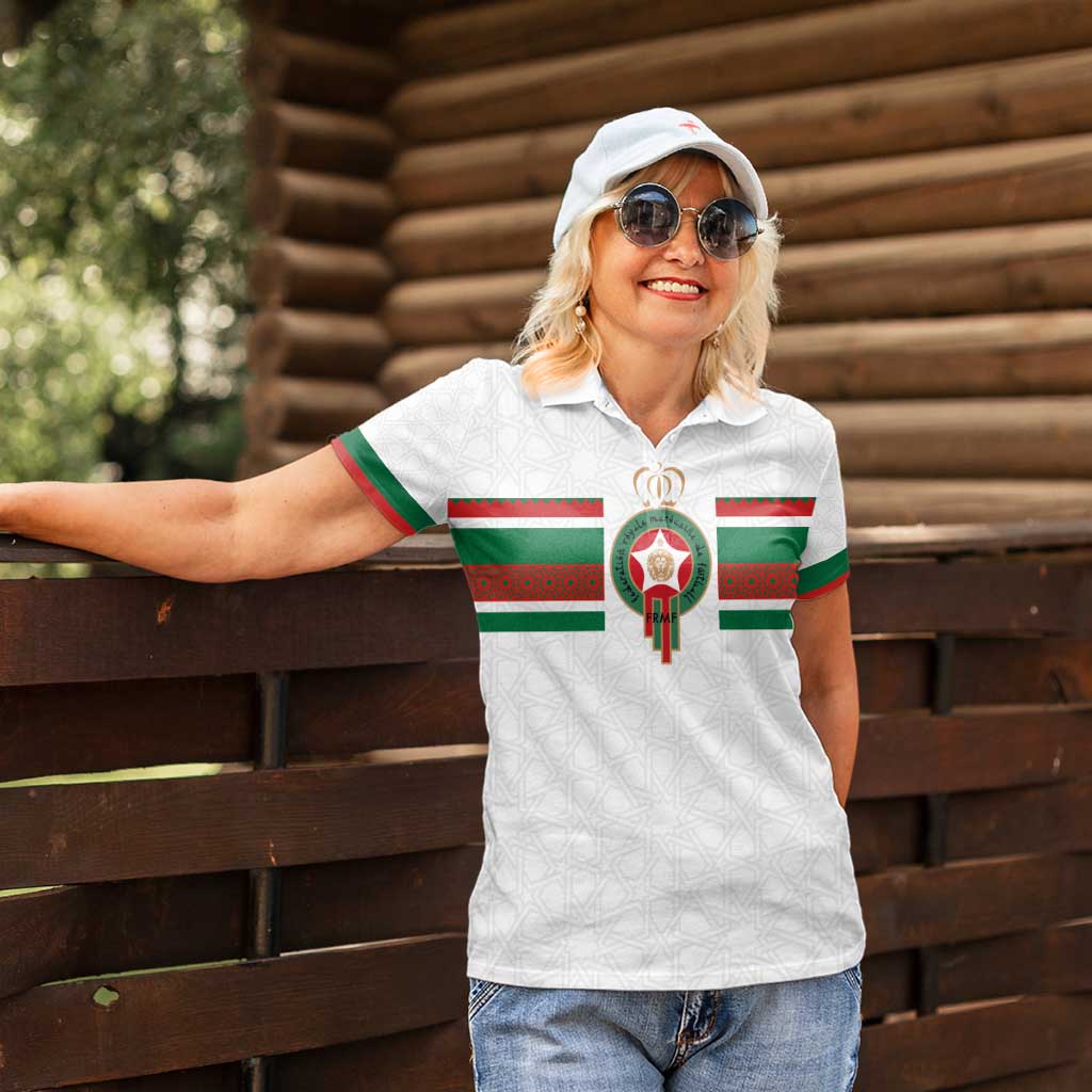 Custom Morocco Football Women Polo Shirt The Roar of Atlas Lions - Wonder Print Shop