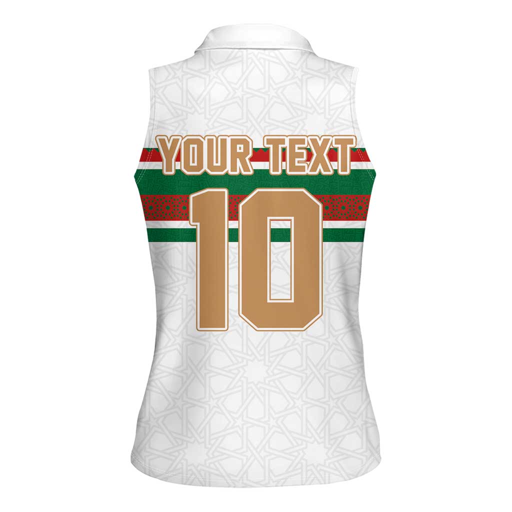 Custom Morocco Football Women Sleeveless Polo Shirt The Roar of Atlas Lions - Wonder Print Shop