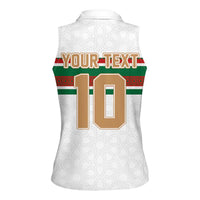 Custom Morocco Football Women Sleeveless Polo Shirt The Roar of Atlas Lions - Wonder Print Shop