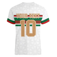 Custom Morocco Football Women V-Neck T-Shirt The Roar of Atlas Lions - Wonder Print Shop