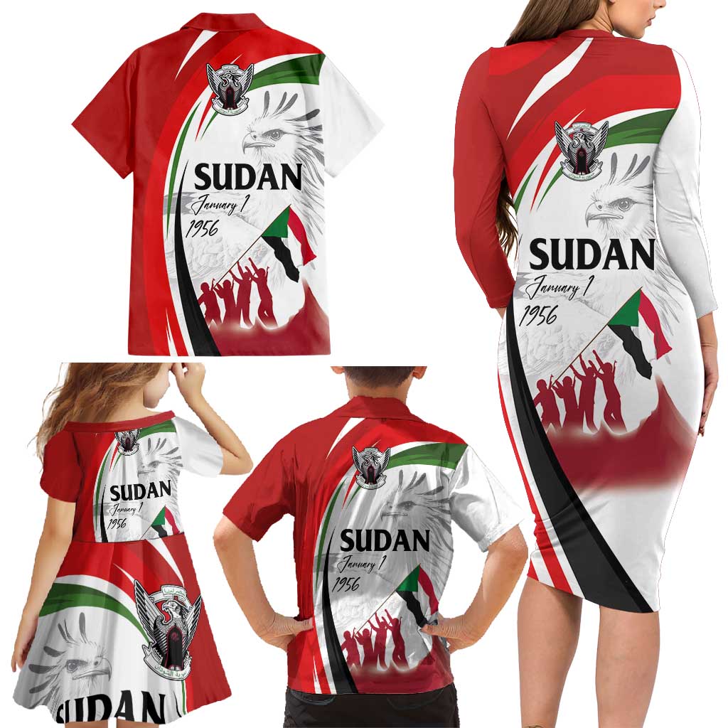Sudan Independence Day Family Matching Long Sleeve Bodycon Dress and Hawaiian Shirt Victory is Ours - Soldiers of the Homeland - Wonder Print Shop