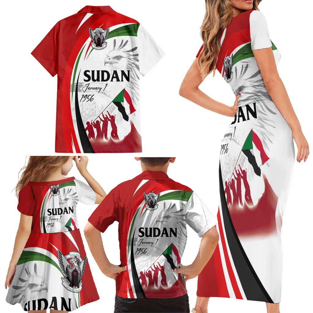 Sudan Independence Day Family Matching Short Sleeve Bodycon Dress and Hawaiian Shirt Victory is Ours - Soldiers of the Homeland - Wonder Print Shop