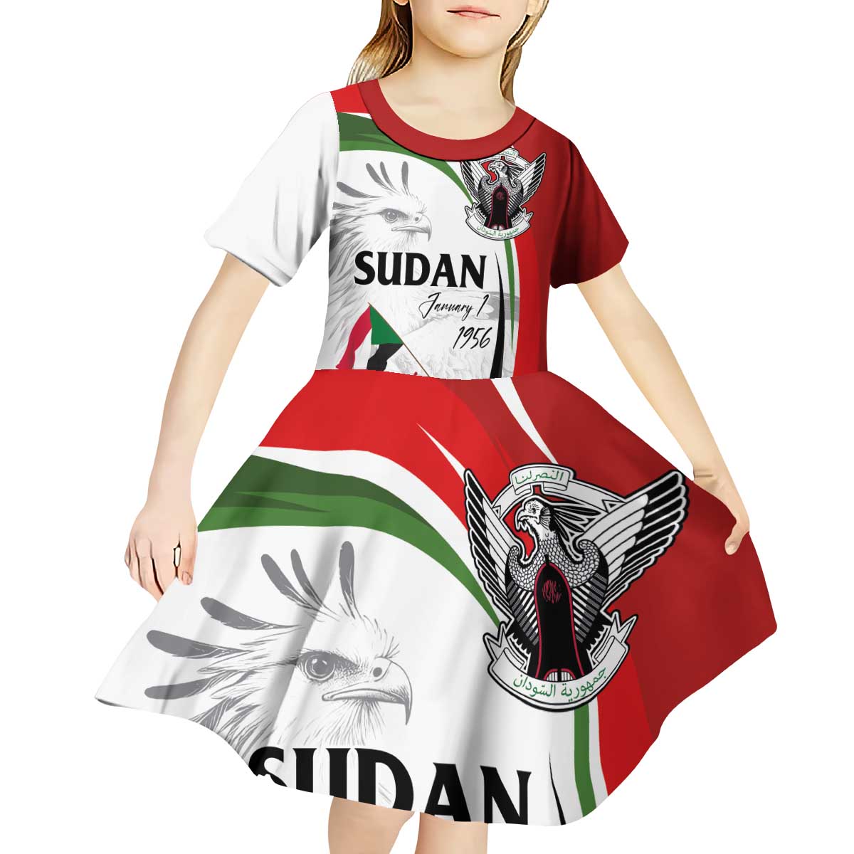 Sudan Independence Day Kid Short Sleeve Dress Victory is Ours - Soldiers of the Homeland - Wonder Print Shop