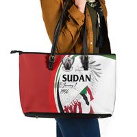 Sudan Independence Day Leather Tote Bag Victory is Ours - Soldiers of the Homeland - Wonder Print Shop