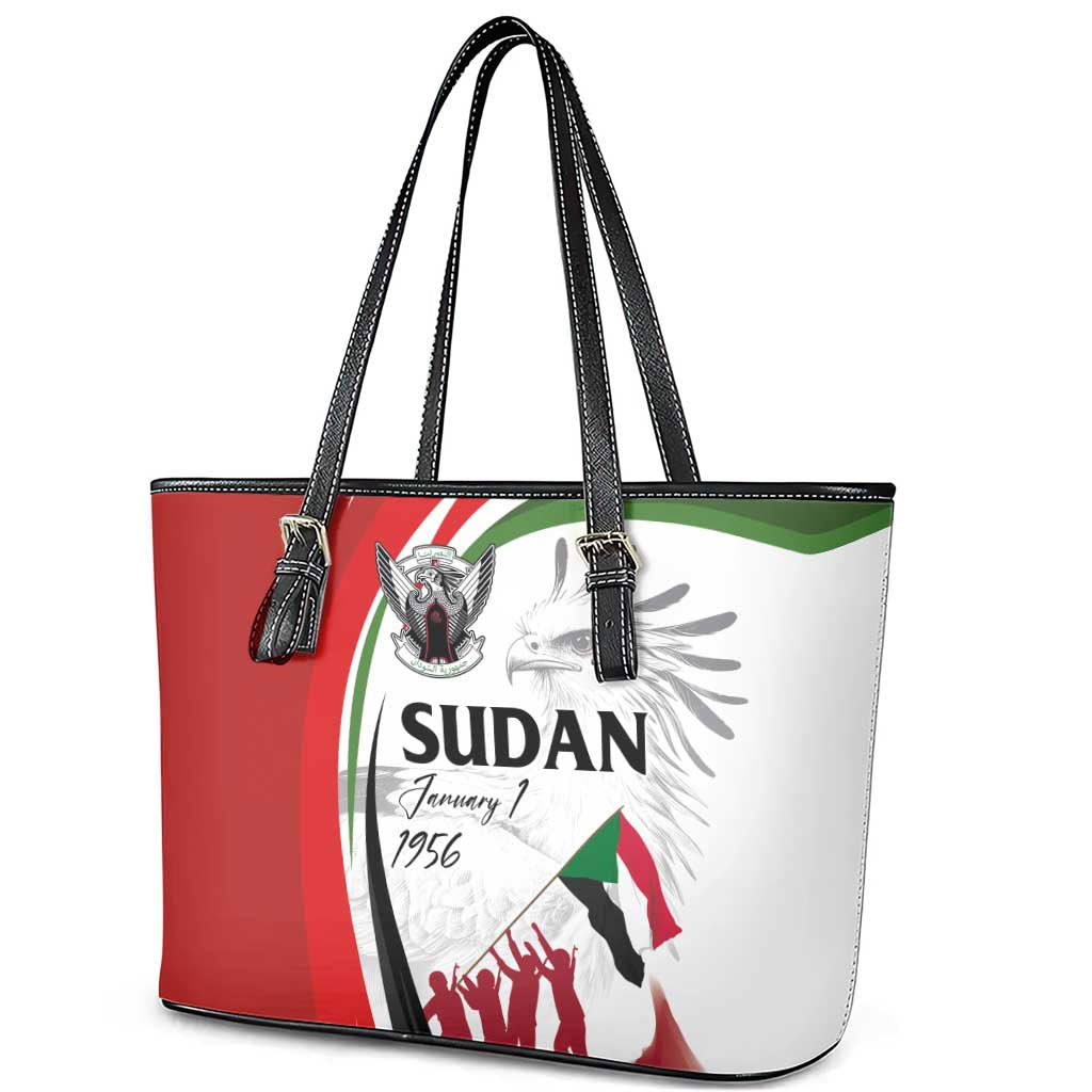 Sudan Independence Day Leather Tote Bag Victory is Ours - Soldiers of the Homeland - Wonder Print Shop
