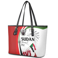 Sudan Independence Day Leather Tote Bag Victory is Ours - Soldiers of the Homeland - Wonder Print Shop