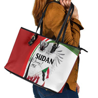 Sudan Independence Day Leather Tote Bag Victory is Ours - Soldiers of the Homeland - Wonder Print Shop