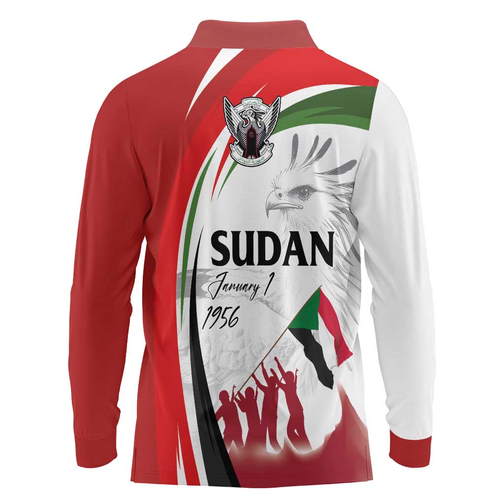 Sudan Independence Day Long Sleeve Polo Shirt Victory is Ours - Soldiers of the Homeland - Wonder Print Shop