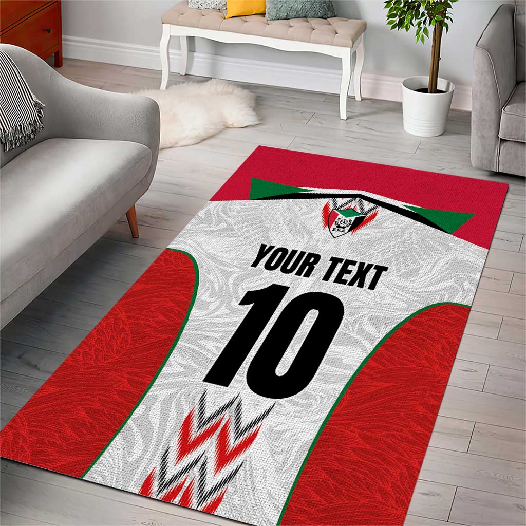Custom Sudan Football Area Rug Falcons of Jediane - Wings of Victory - Wonder Print Shop