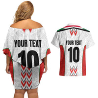 Custom Sudan Football Couples Matching Off Shoulder Short Dress and Hawaiian Shirt Falcons of Jediane - Wings of Victory - Wonder Print Shop