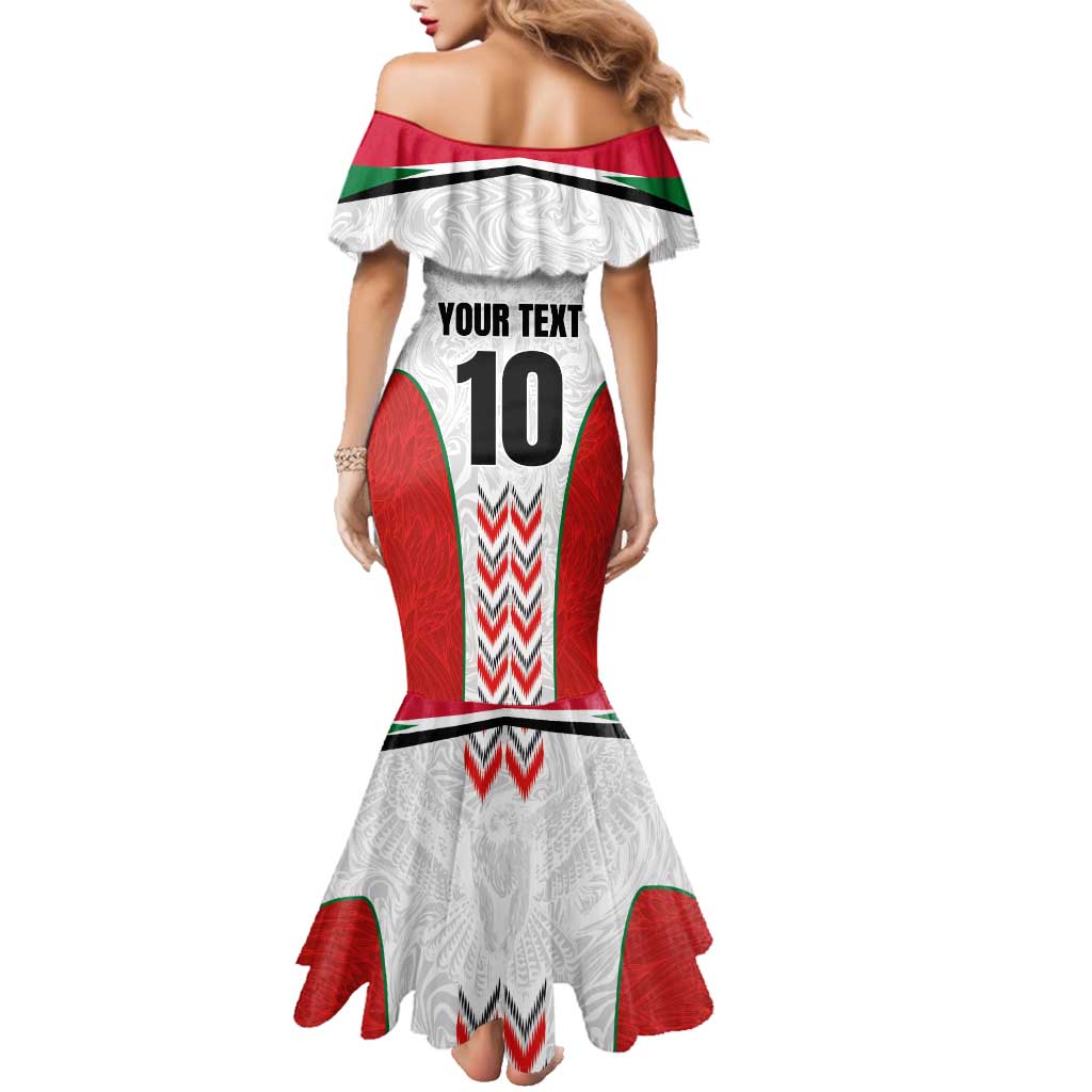 Custom Sudan Football Family Matching Mermaid Dress and Hawaiian Shirt Falcons of Jediane - Wings of Victory - Wonder Print Shop