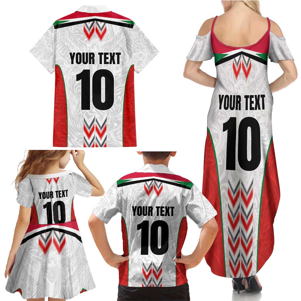 Custom Sudan Football Family Matching Summer Maxi Dress and Hawaiian Shirt Falcons of Jediane - Wings of Victory - Wonder Print Shop