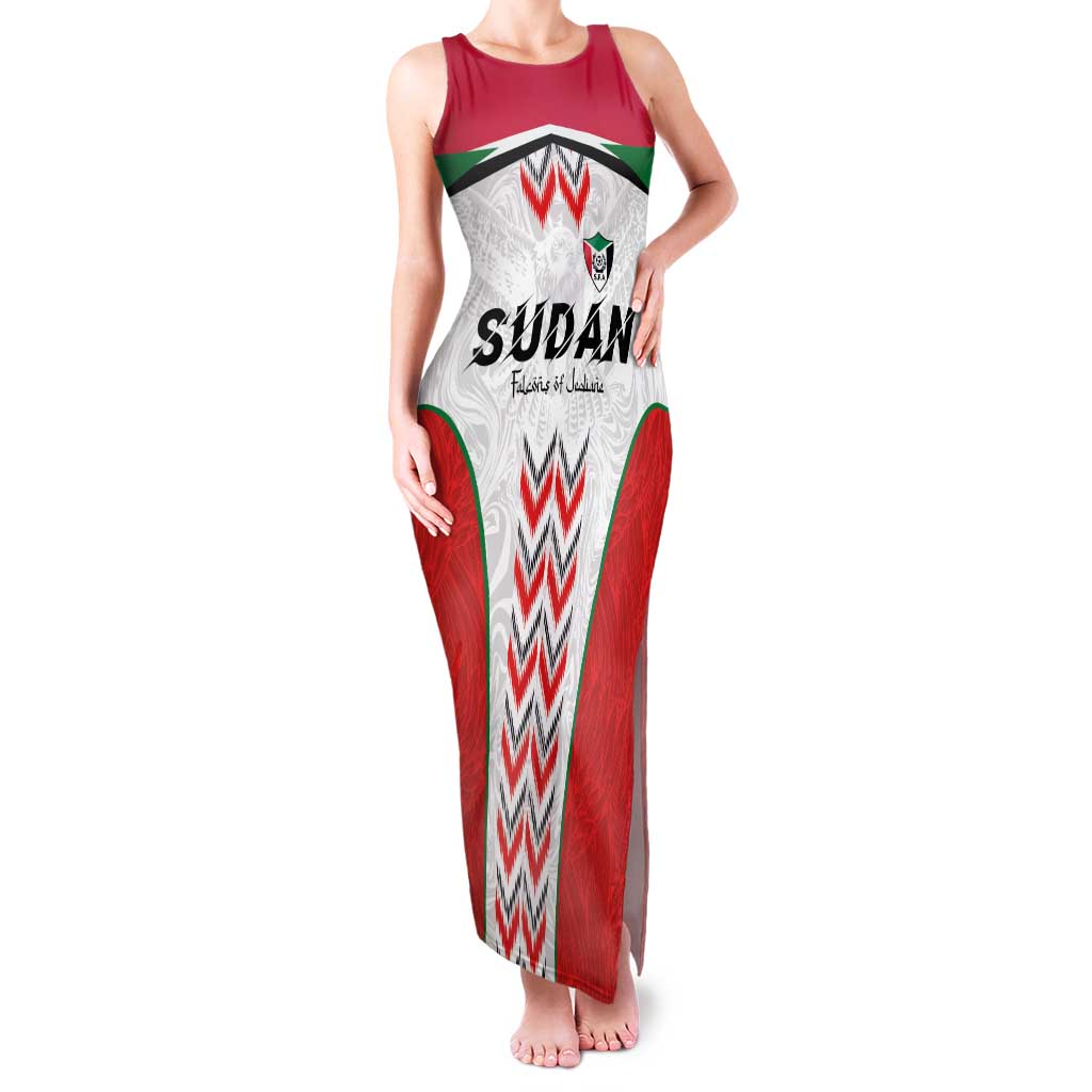 Custom Sudan Football Family Matching Tank Maxi Dress and Hawaiian Shirt Falcons of Jediane - Wings of Victory - Wonder Print Shop