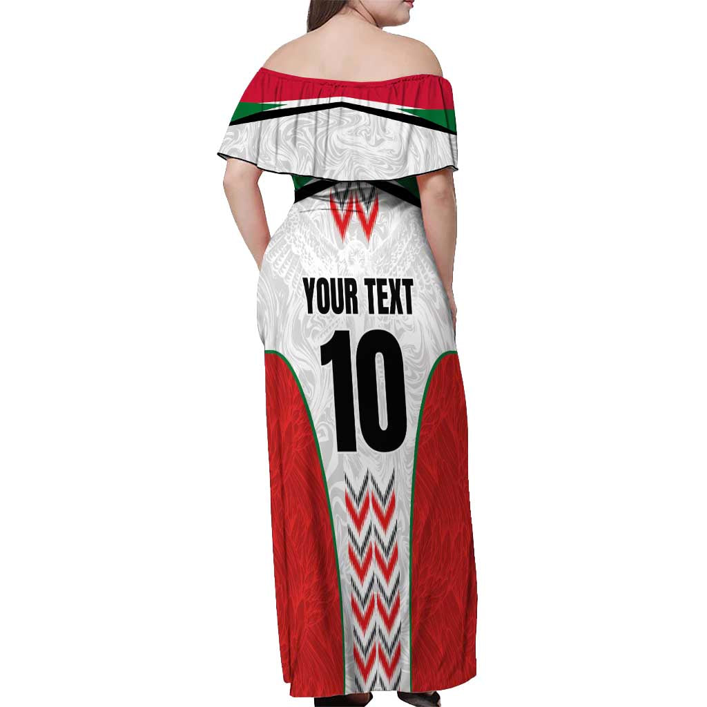 Custom Sudan Football Off Shoulder Maxi Dress Falcons of Jediane - Wings of Victory - Wonder Print Shop