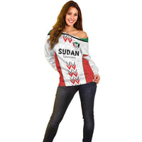Custom Sudan Football Off Shoulder Sweater Falcons of Jediane - Wings of Victory - Wonder Print Shop