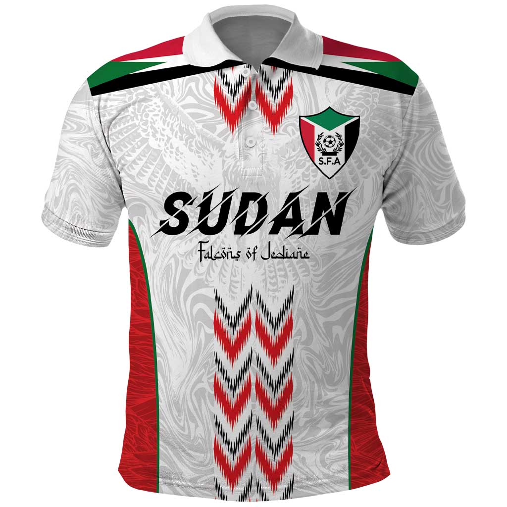 Custom Sudan Football Polo Shirt Falcons of Jediane - Wings of Victory - Wonder Print Shop