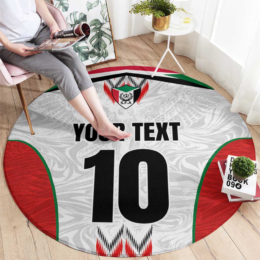 Custom Sudan Football Round Carpet Falcons of Jediane - Wings of Victory