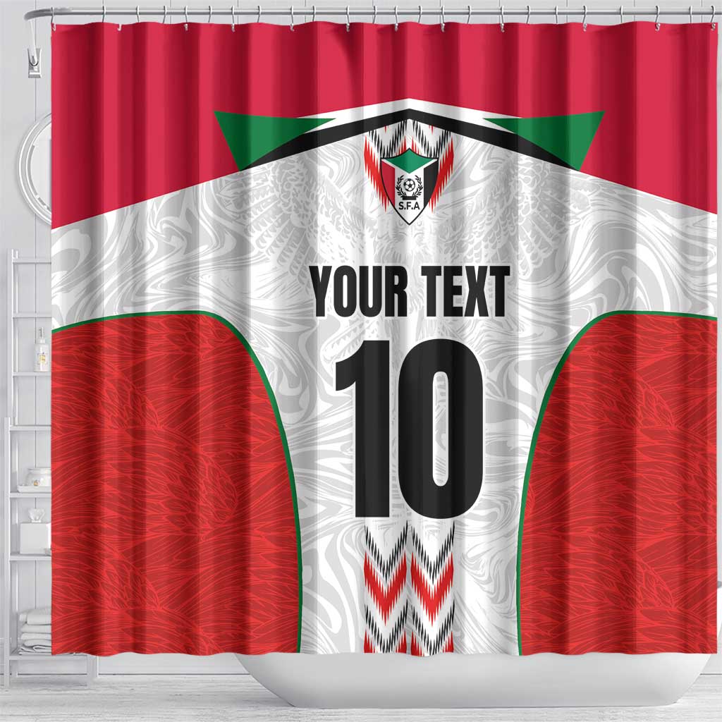 Custom Sudan Football Shower Curtain Falcons of Jediane - Wings of Victory