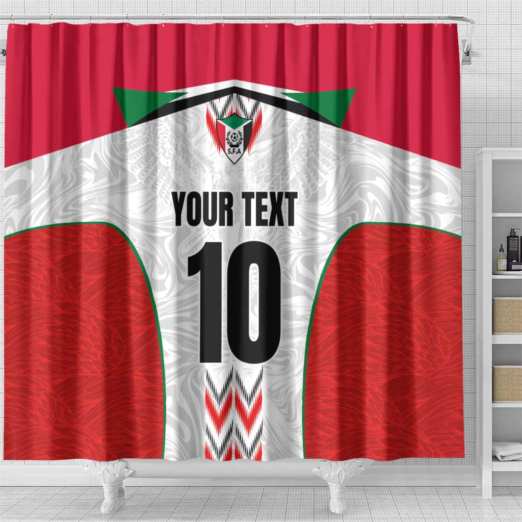 Custom Sudan Football Shower Curtain Falcons of Jediane - Wings of Victory