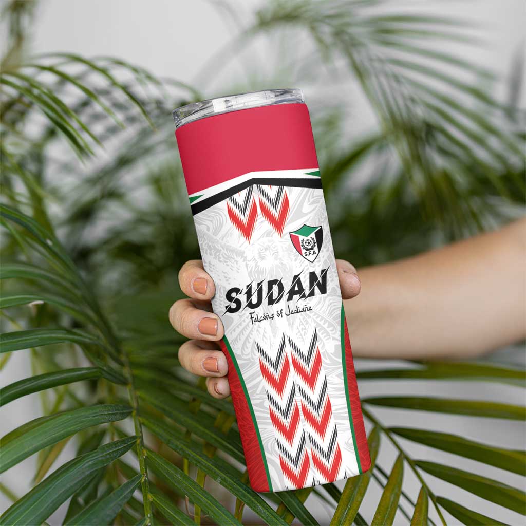 Custom Sudan Football Skinny Tumbler Falcons of Jediane - Wings of Victory - Wonder Print Shop