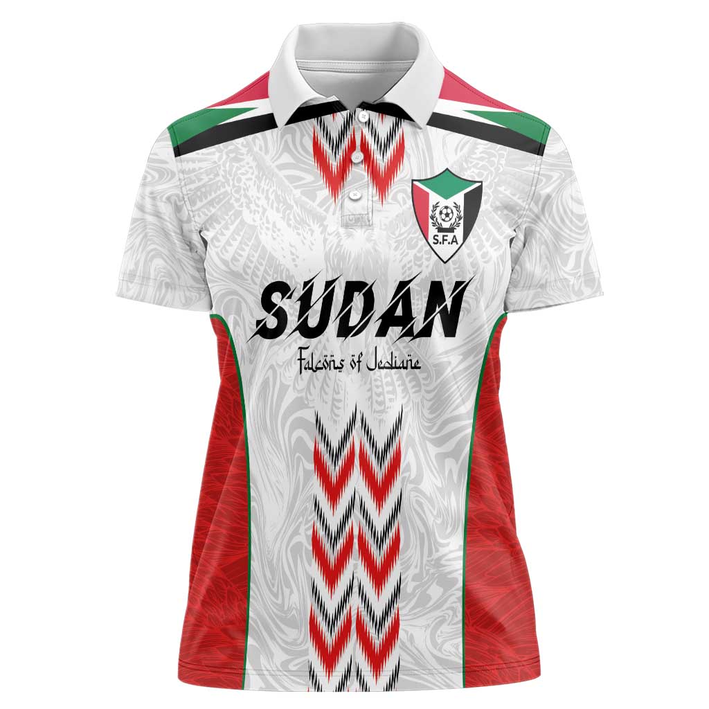 Custom Sudan Football Women Polo Shirt Falcons of Jediane - Wings of Victory - Wonder Print Shop
