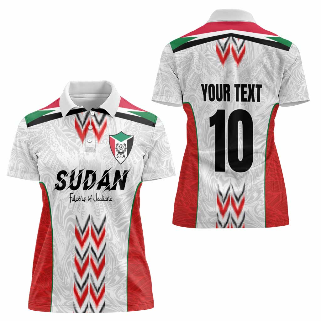 Custom Sudan Football Women Polo Shirt Falcons of Jediane - Wings of Victory - Wonder Print Shop