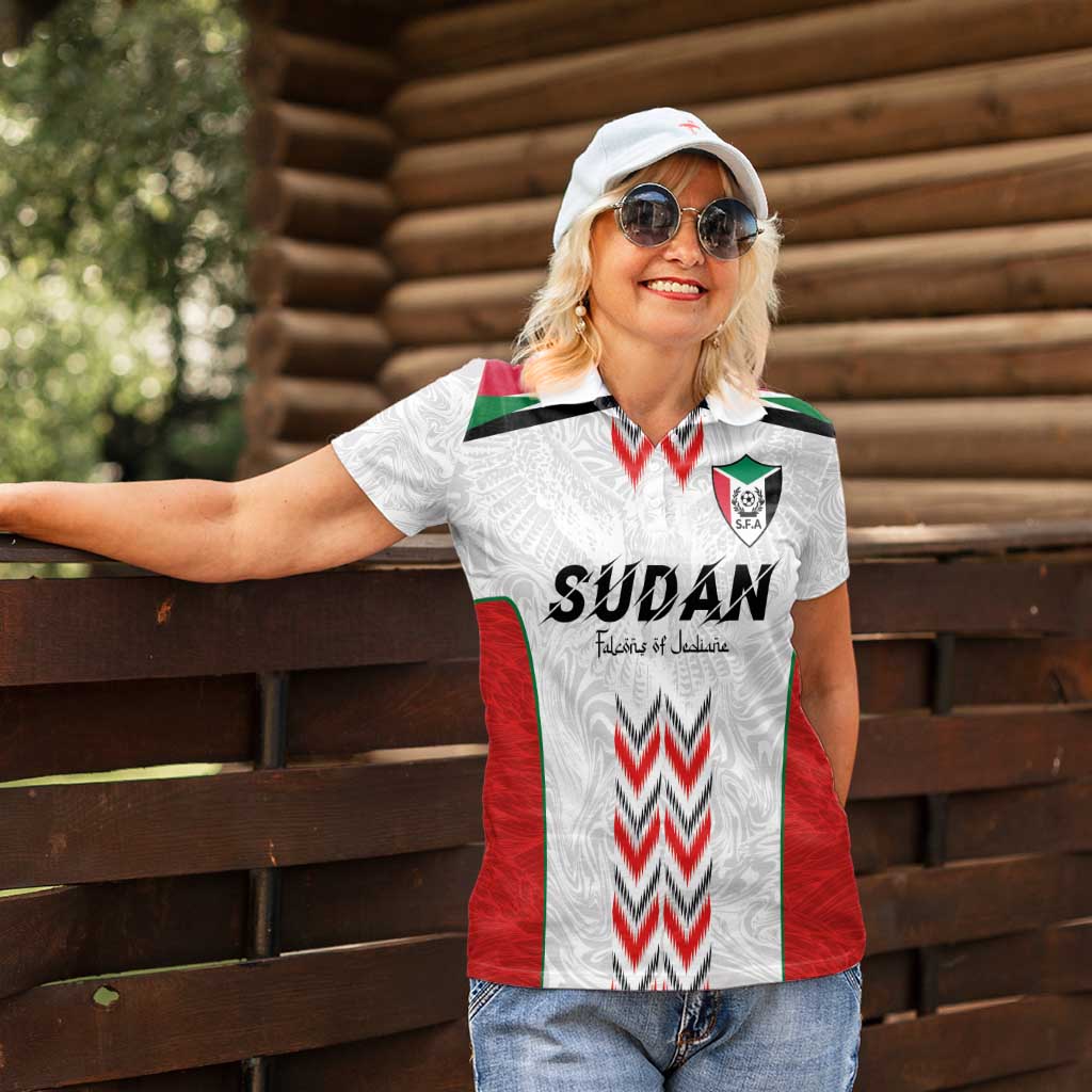 Custom Sudan Football Women Polo Shirt Falcons of Jediane - Wings of Victory - Wonder Print Shop