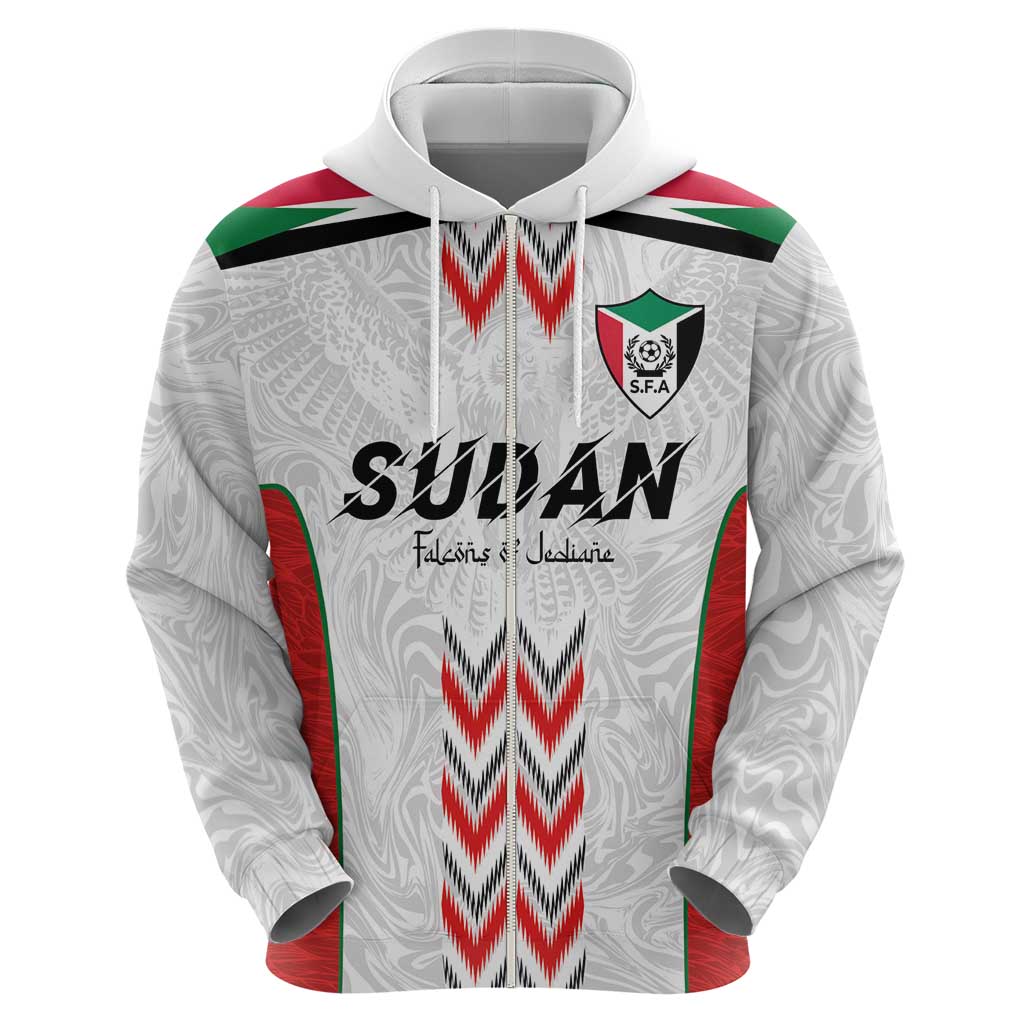 Custom Sudan Football Zip Hoodie Falcons of Jediane - Wings of Victory - Wonder Print Shop