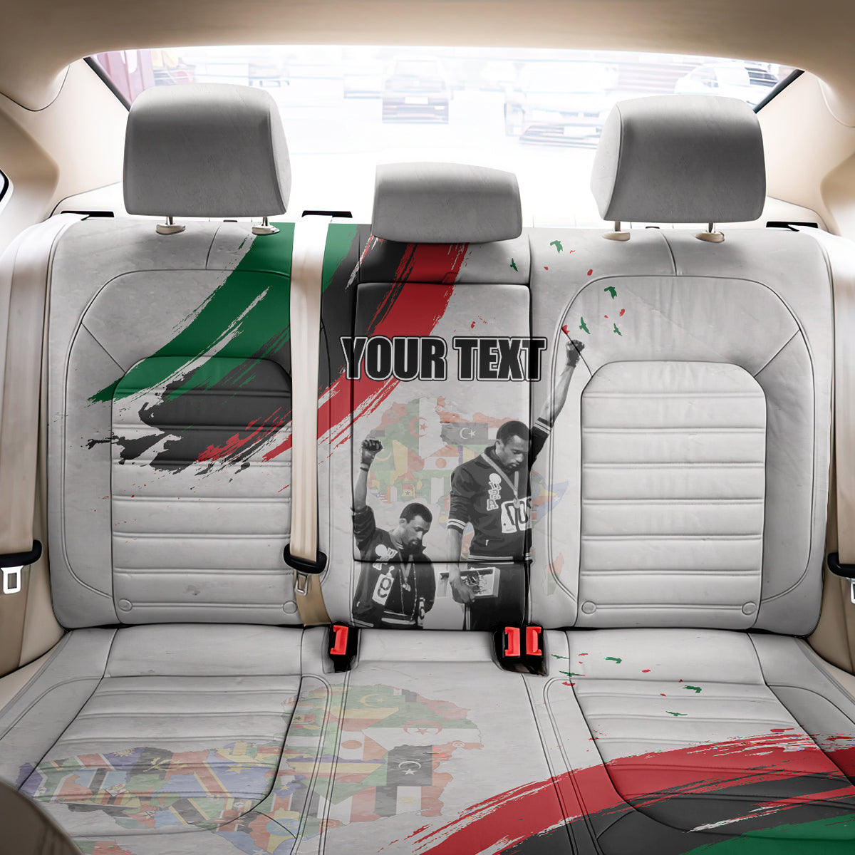 Personalized Juneteenth Freedom Day Back Car Seat Cover 1968 Black Power Salute - Wonder Print Shop