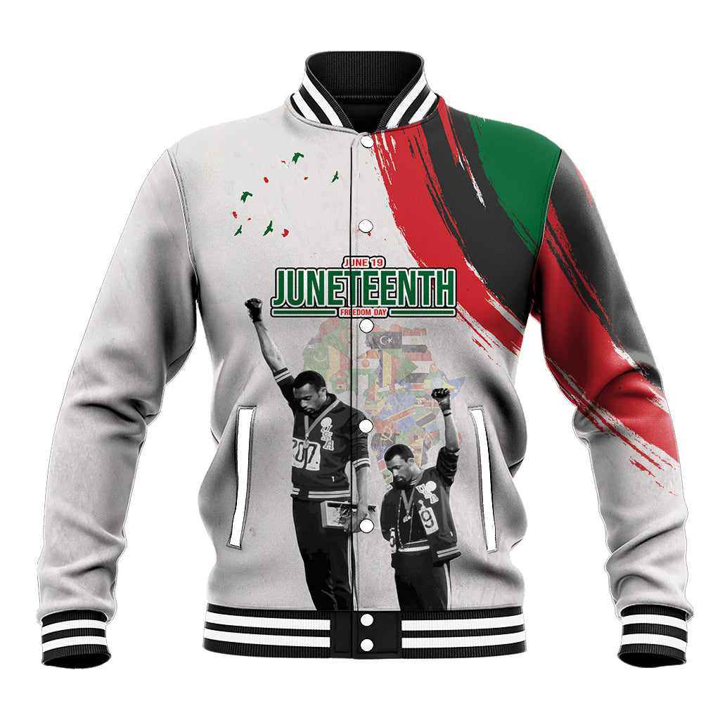 Personalized Juneteenth Freedom Day Baseball Jacket 1968 Black Power Salute - Wonder Print Shop