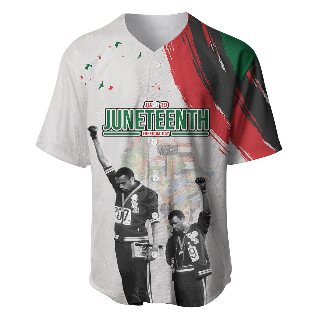 Personalized Juneteenth Freedom Day Baseball Jersey 1968 Black Power Salute - Wonder Print Shop