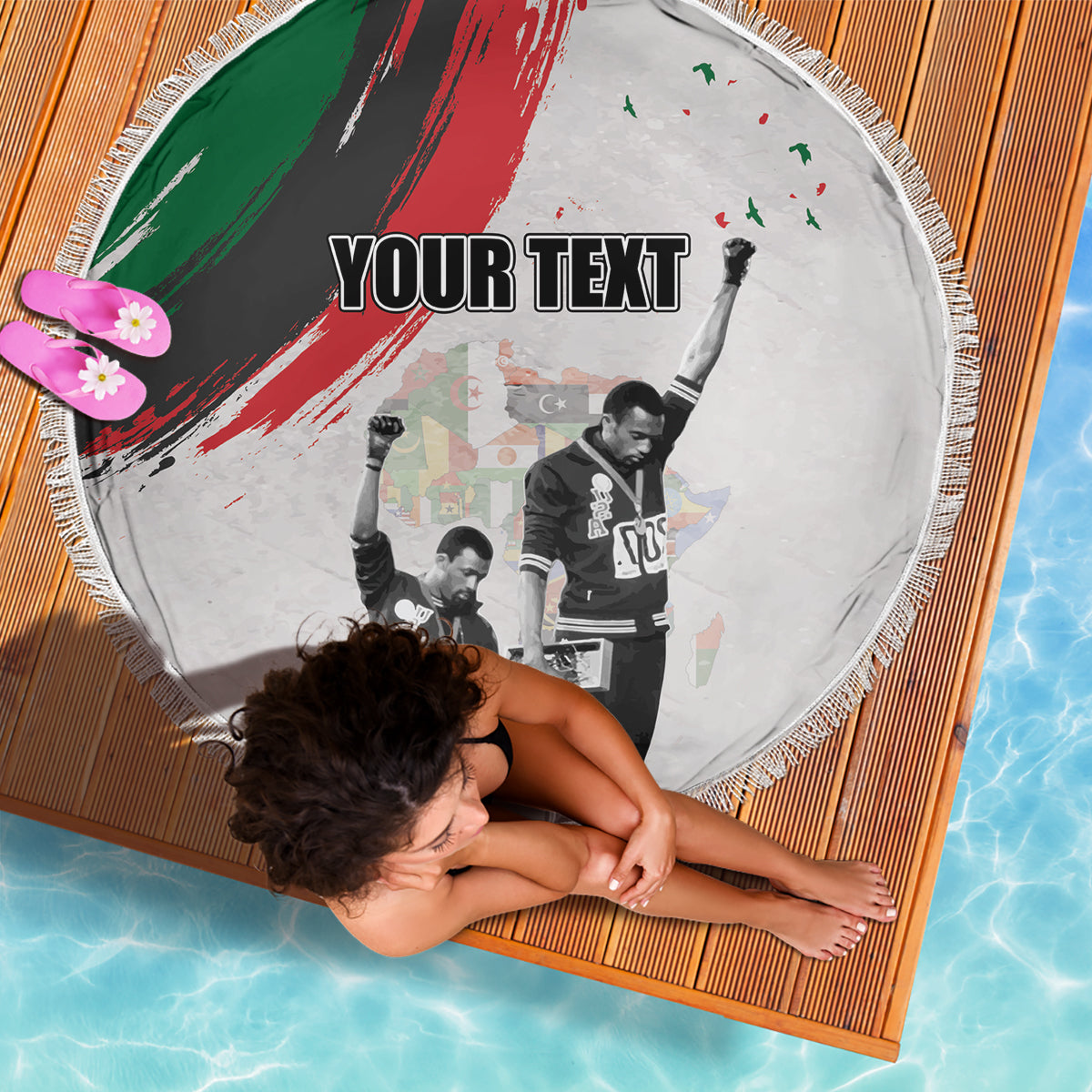 Personalized Juneteenth Freedom Day Beach Blanket 1968 Black Power Salute - Wonder Print Shop