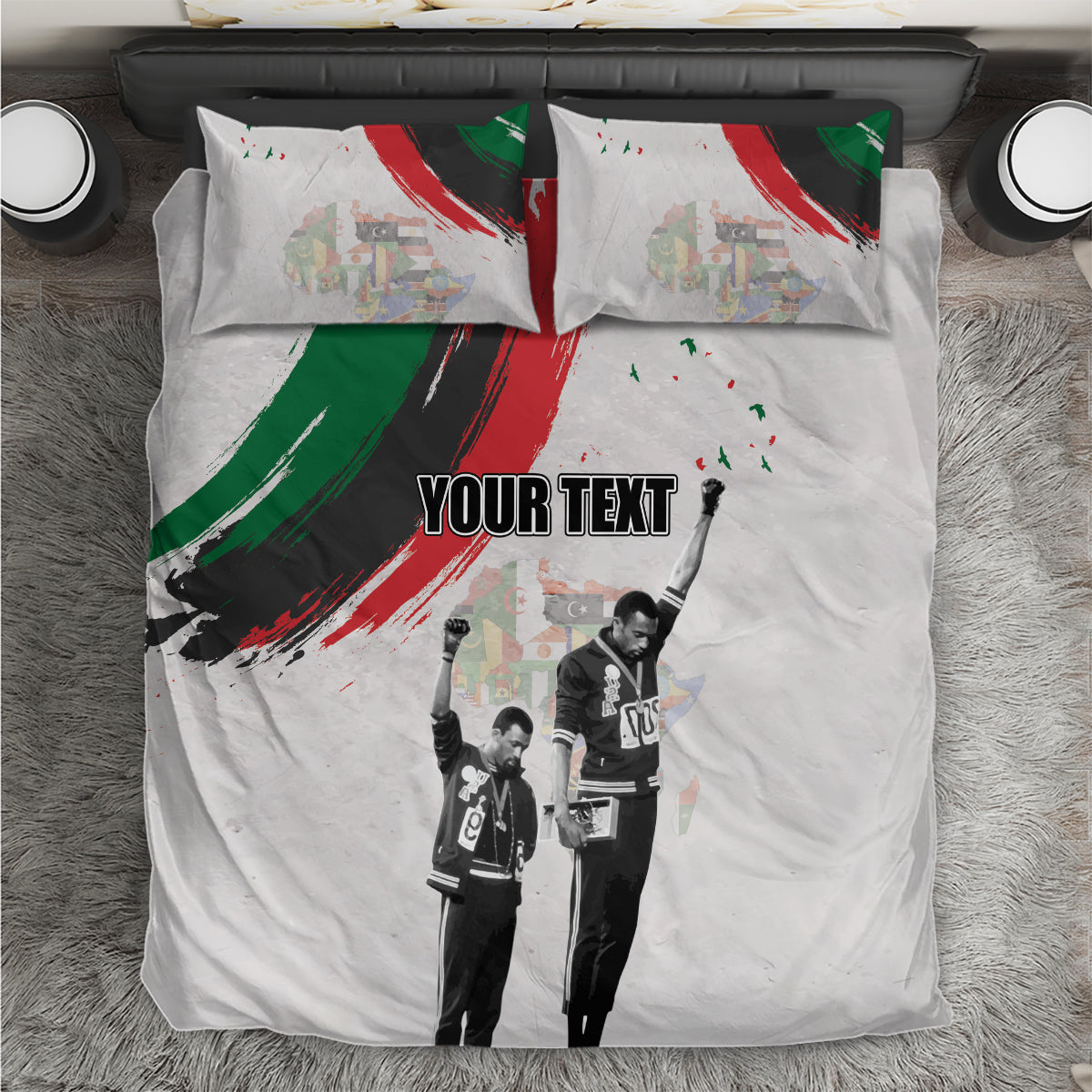 Personalized Juneteenth Freedom Day Bedding Set 1968 Black Power Salute - Wonder Print Shop