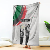 Personalized Juneteenth Freedom Day Blanket 1968 Olympics Black Power Salute