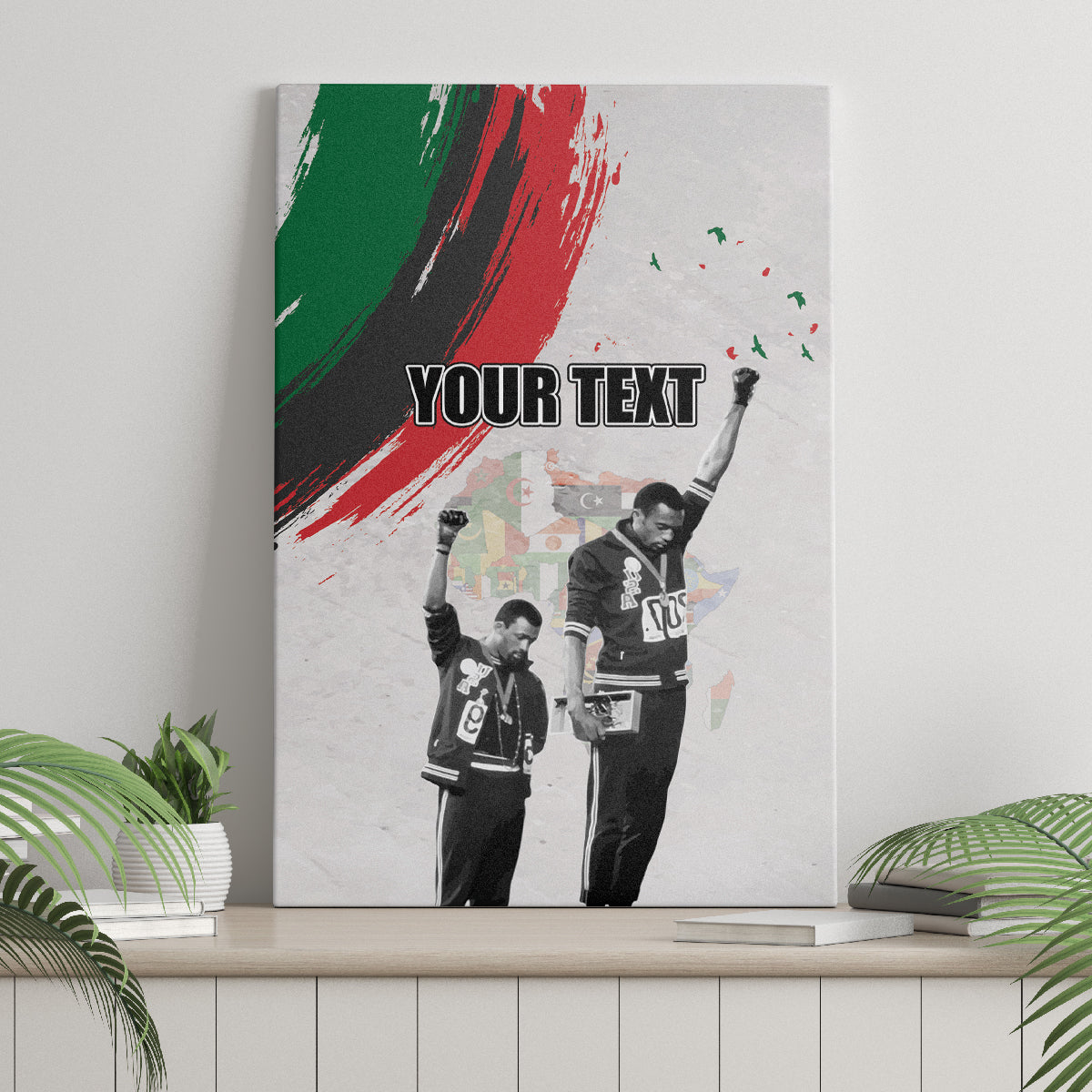 Personalized Juneteenth Freedom Day Canvas Wall Art 1968 Black Power Salute - Wonder Print Shop