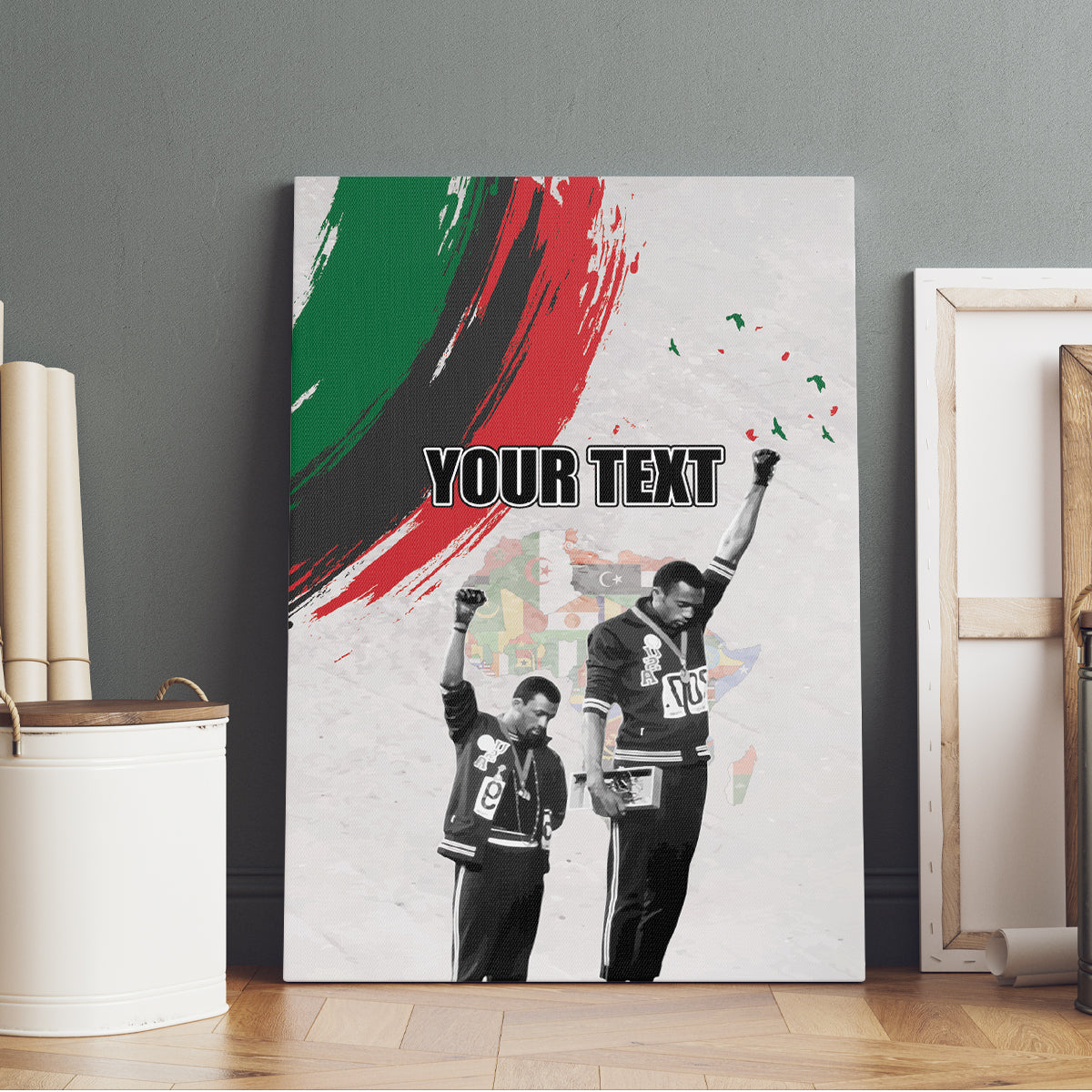 Personalized Juneteenth Freedom Day Canvas Wall Art 1968 Black Power Salute - Wonder Print Shop