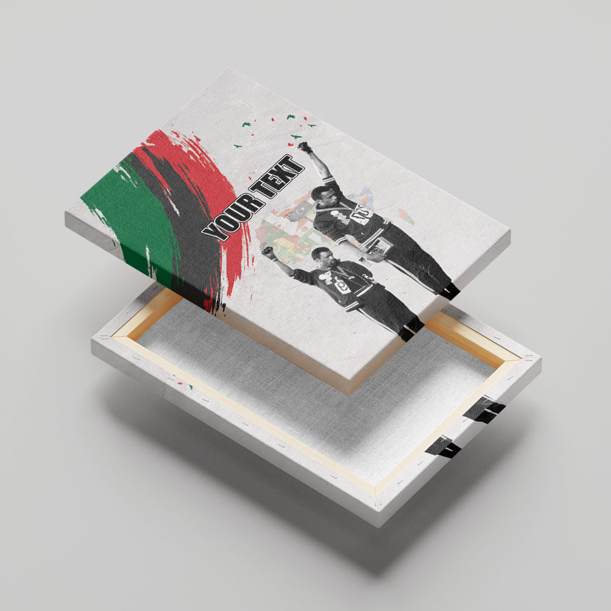 Personalized Juneteenth Freedom Day Canvas Wall Art 1968 Black Power Salute - Wonder Print Shop