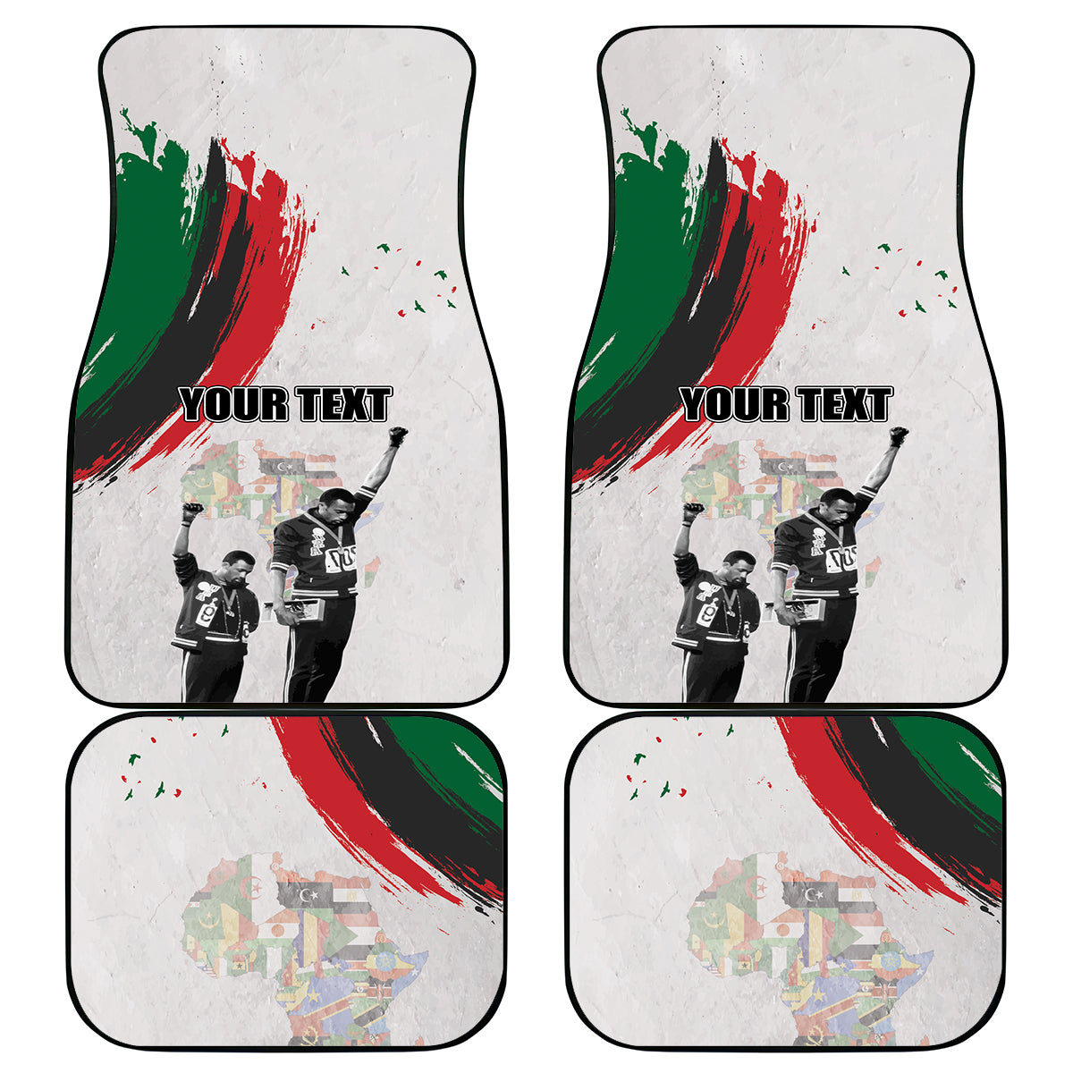 Personalized Juneteenth Freedom Day Car Mats 1968 Black Power Salute - Wonder Print Shop