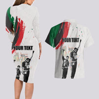 Personalized Juneteenth Freedom Day Couples Matching Long Sleeve Bodycon Dress and Hawaiian Shirt 1968 Black Power Salute - Wonder Print Shop