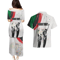 Personalized Juneteenth Freedom Day Couples Matching Puletasi and Hawaiian Shirt 1968 Black Power Salute - Wonder Print Shop